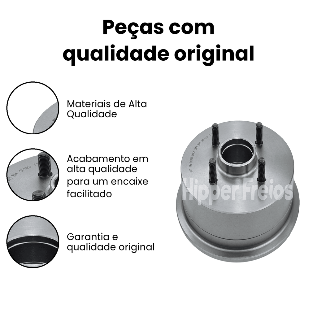 Par Tambor Freio Tras Ford Fiesta 1.0 8V Flex Class 1.0 8V Flex - Imagem 3