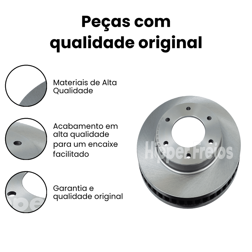 Par Disco Freio Diant. Ventilado Mitsubishi L200 Triton 2013-201 - Imagem 3