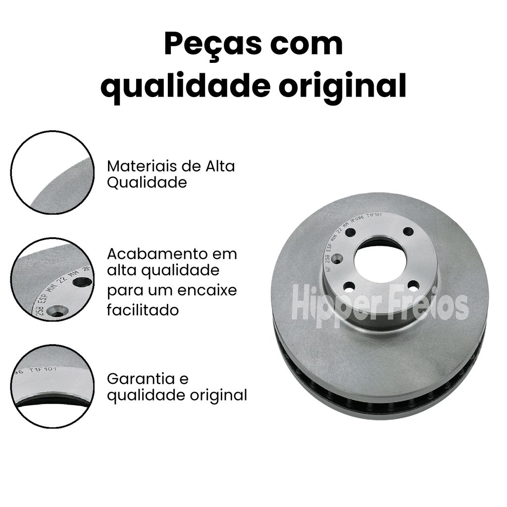 Par Disco Freio Diant Ventilado Chevrolet Lanos 1.6 16V 97-01 Da - Imagem 3