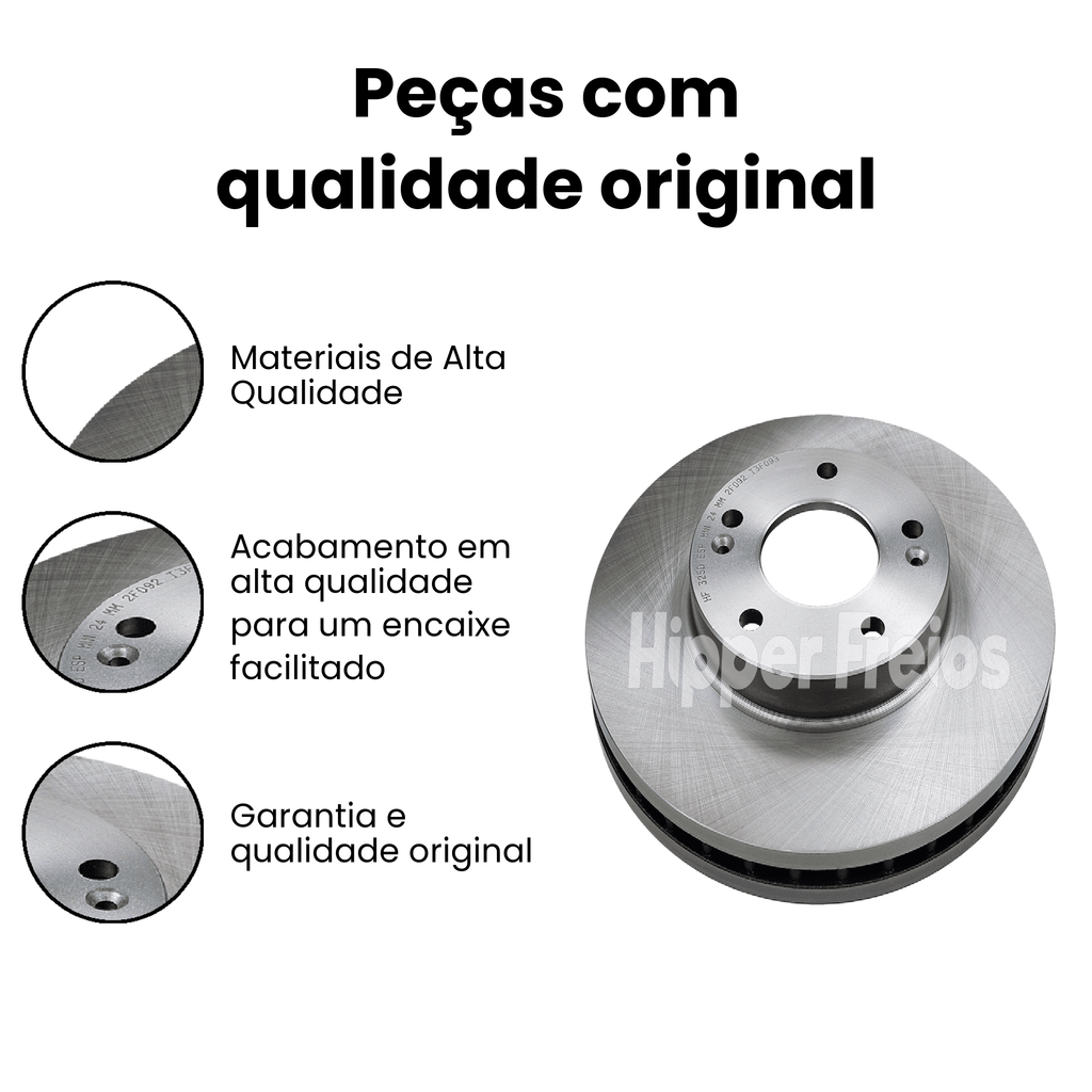 Par Disco Freio Diant Ventilado Hyundai ix35 Sonata Tucson 2005 - Imagem 3