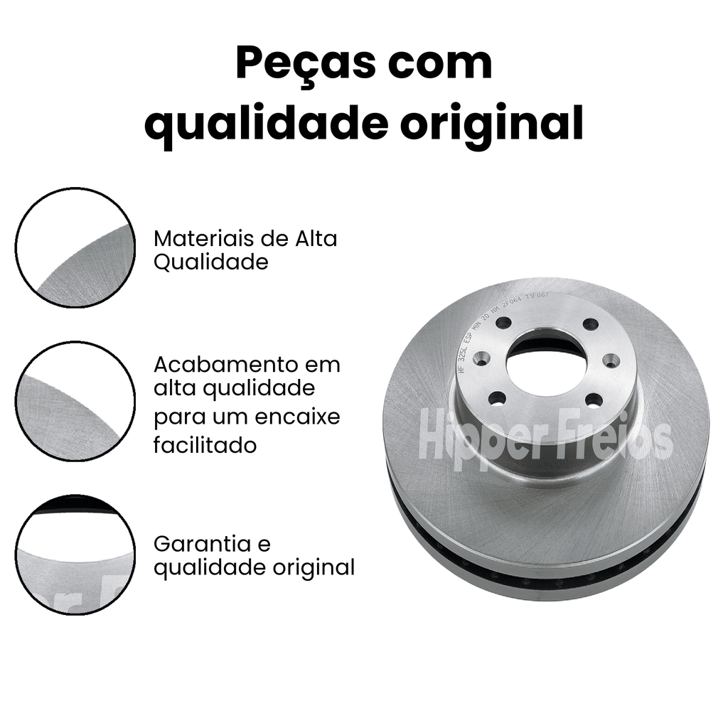 Par Disco Freio Diant Ventilado Hyundai HB20 HB20S 2013 a 2024 - Imagem 3