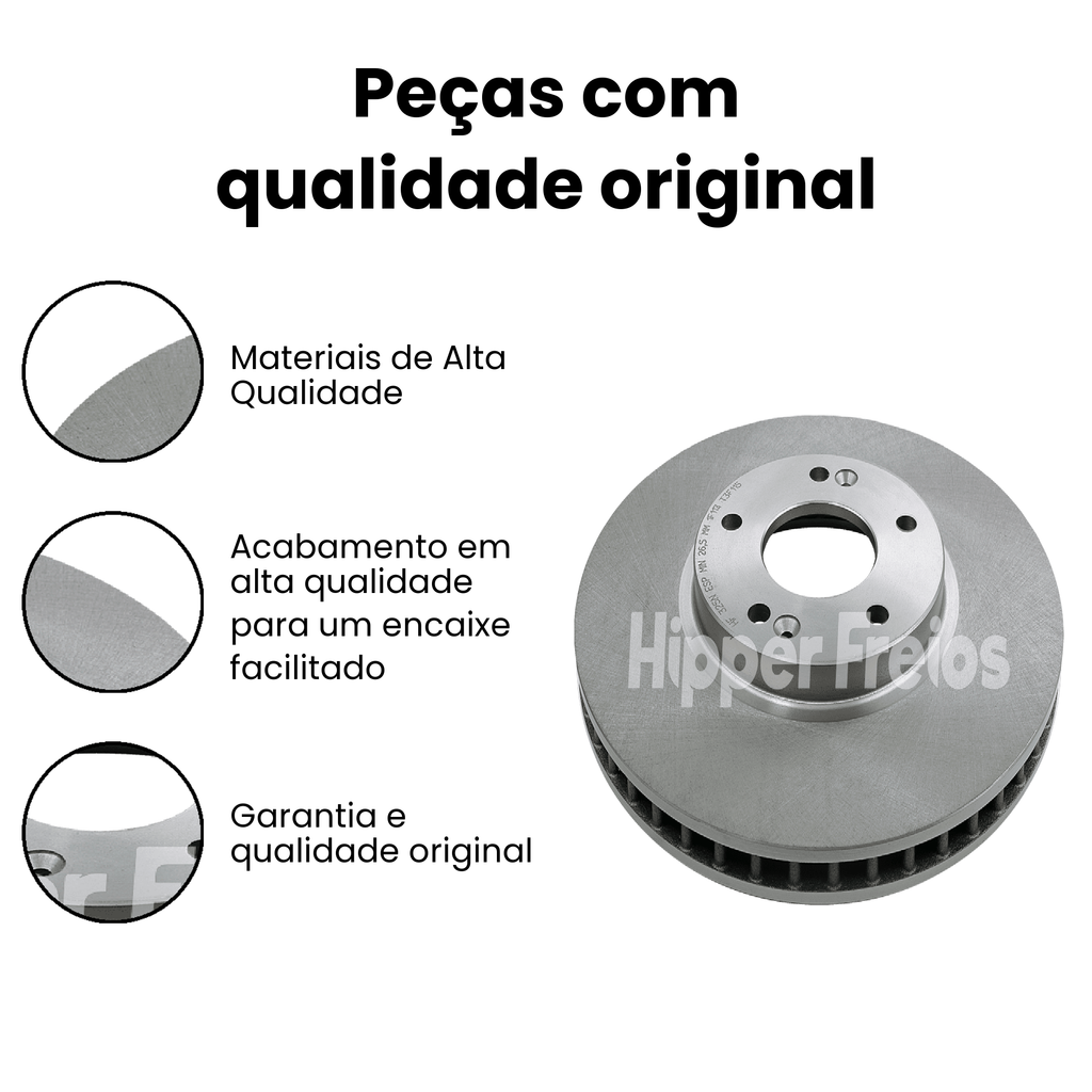 Par Disco Freio Diant Ventilado Hyundai Creta 2017 a 2024 - Imagem 3