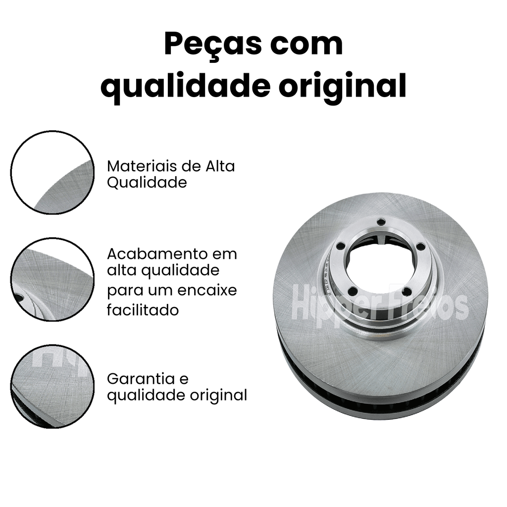 Par Disco Freio Diant Ventilado Hyundai H1 Starex 2.4 2.5 2.6 19 - Imagem 3