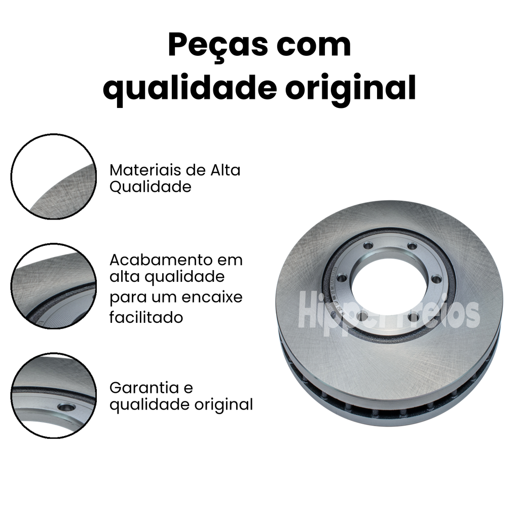 Par Disco Freio Diant Ventilado Kia Besta Bongo 2.2 2.4 2.5 2.7 - Imagem 3