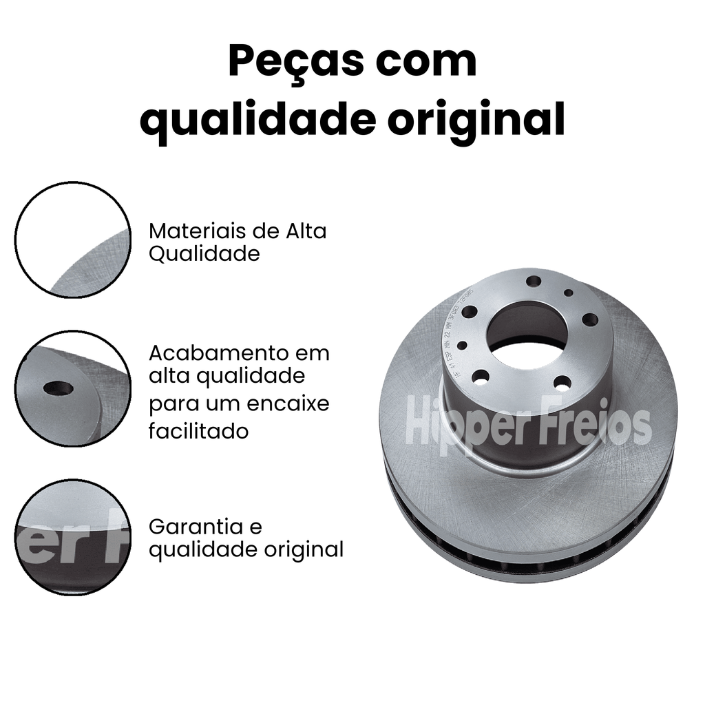 Par Disco Freio Diant Ventilado Fiat Ducato 2.2 2.3 2.8 Diesel 1 - Imagem 3