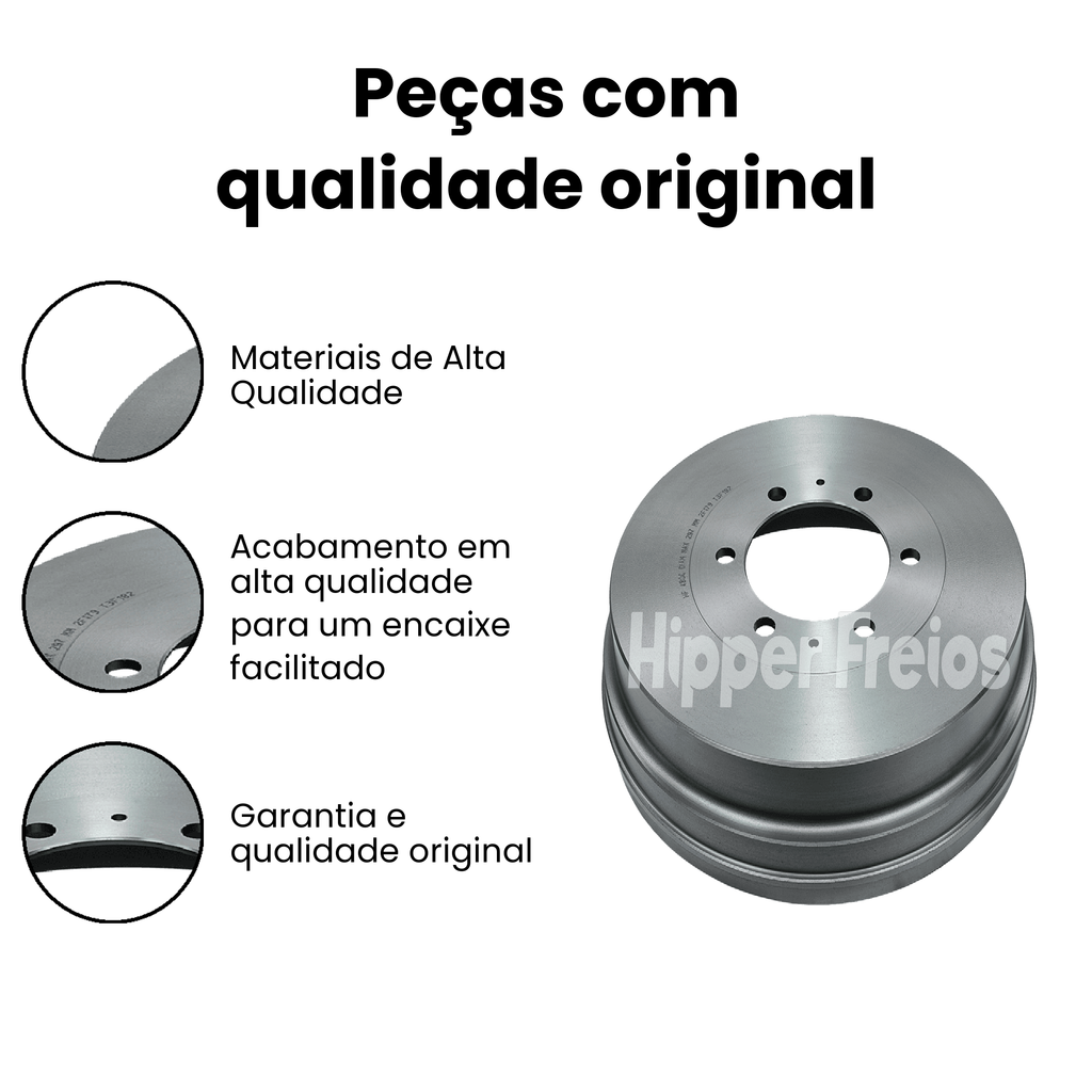 Tambor Freio Tras Toyota Hilux 1992-2024 2.4 2.8 3.0 Diesel - Imagem 3