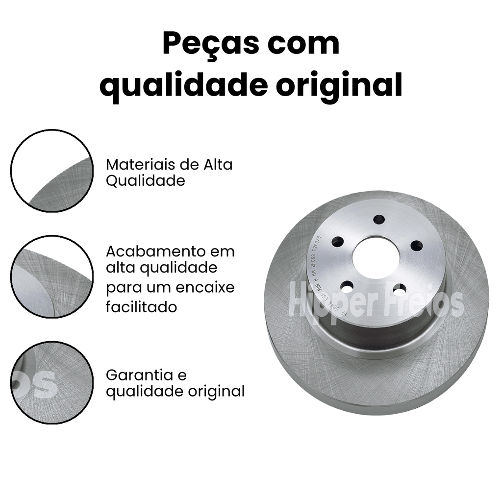 Par Disco Freio Tras Sólido Toyota Corolla 1993 a 2024 - Imagem 3