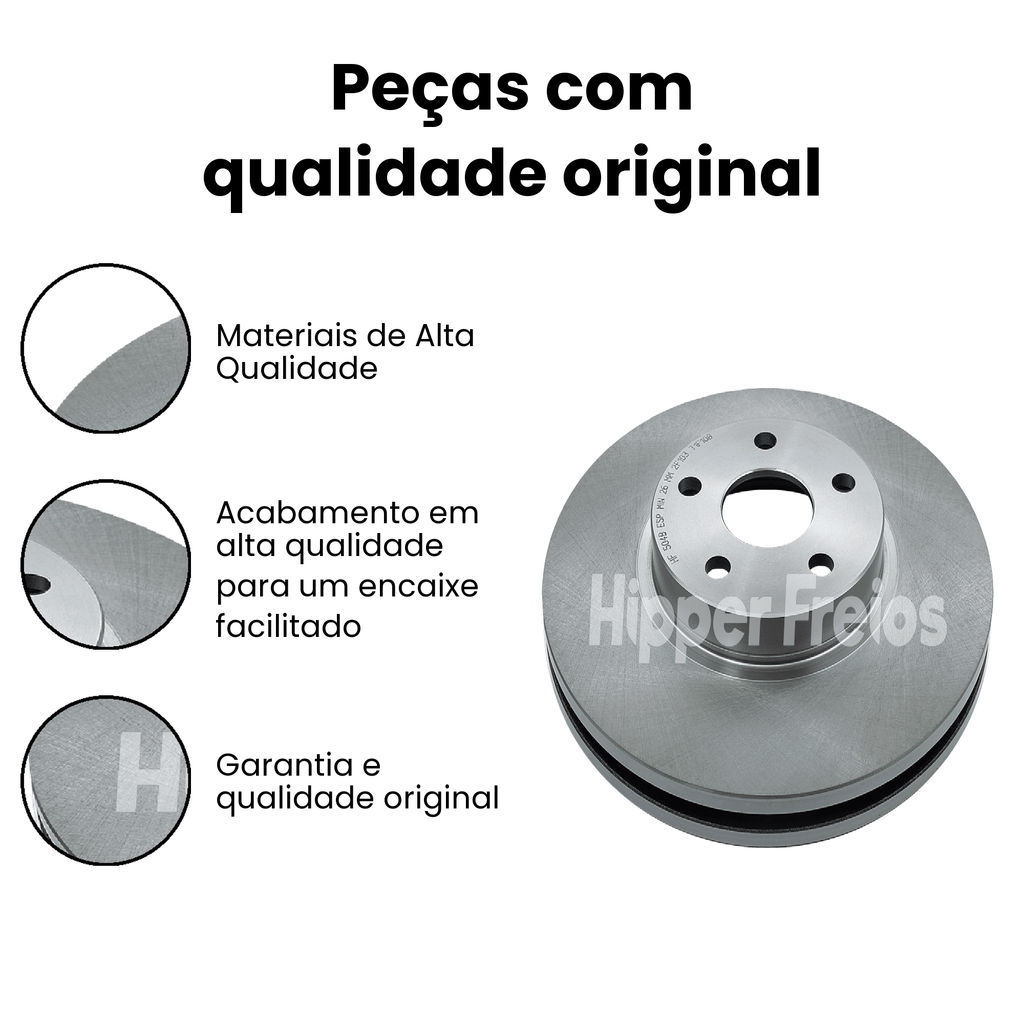 Par Disco Freio Diant Ventilado Toyota Corolla 1.6 1.8 2.0 1993 - Imagem 3