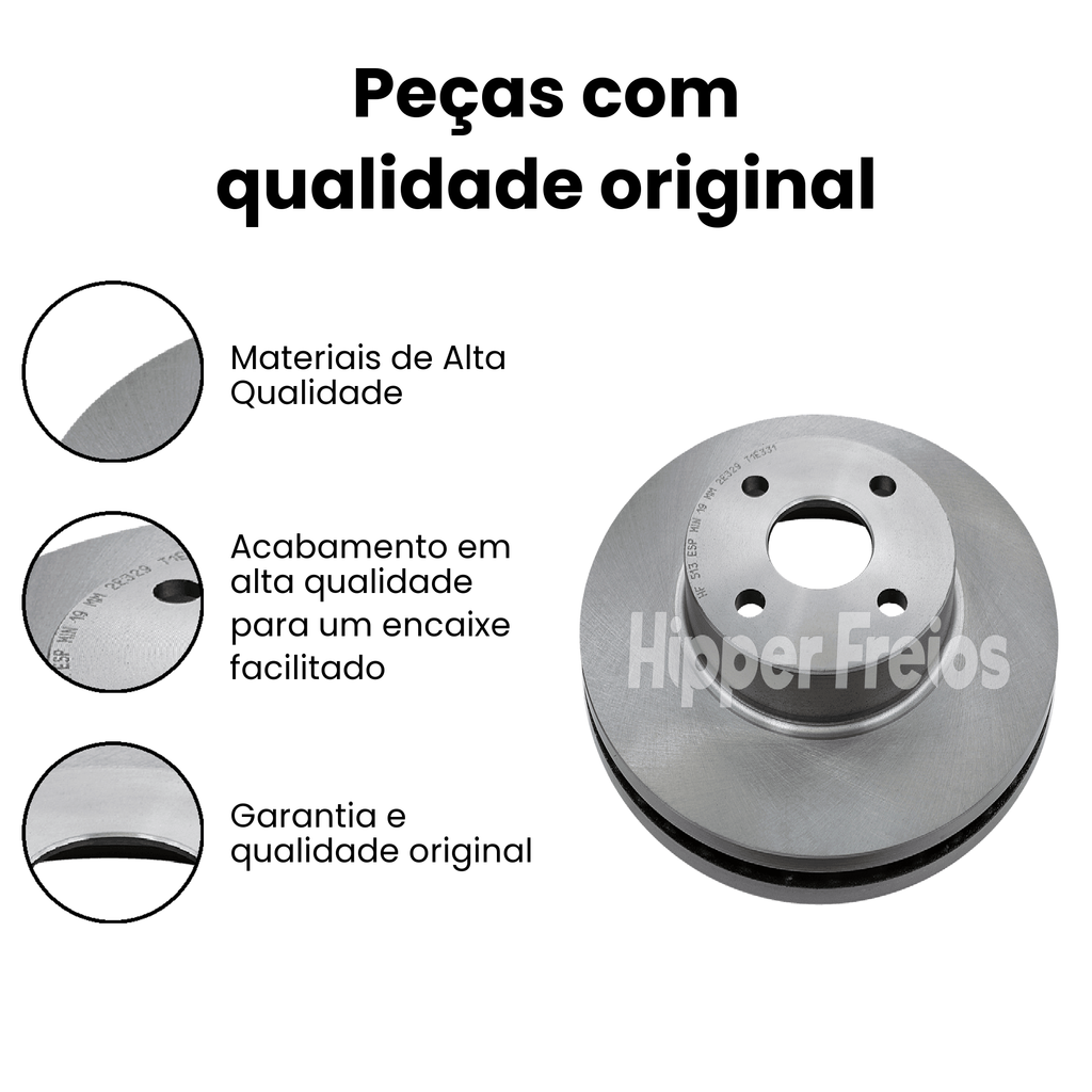 Par Disco Freio Diant Ventilado Toyota Etios 1.3 1.5 16V Flex 20 - Imagem 3
