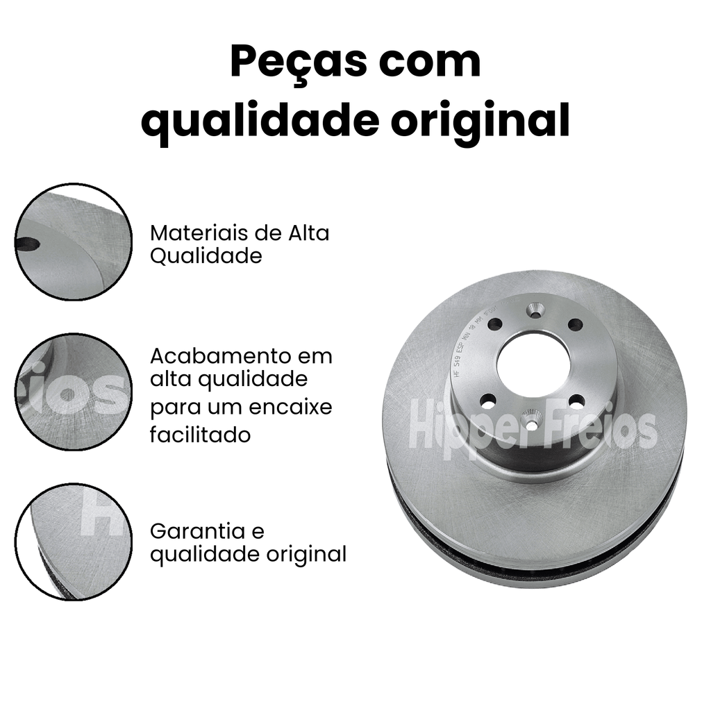 Par Disco Freio Diant Ventilado Renault Clio Kangoo Logan Sander - Imagem 3