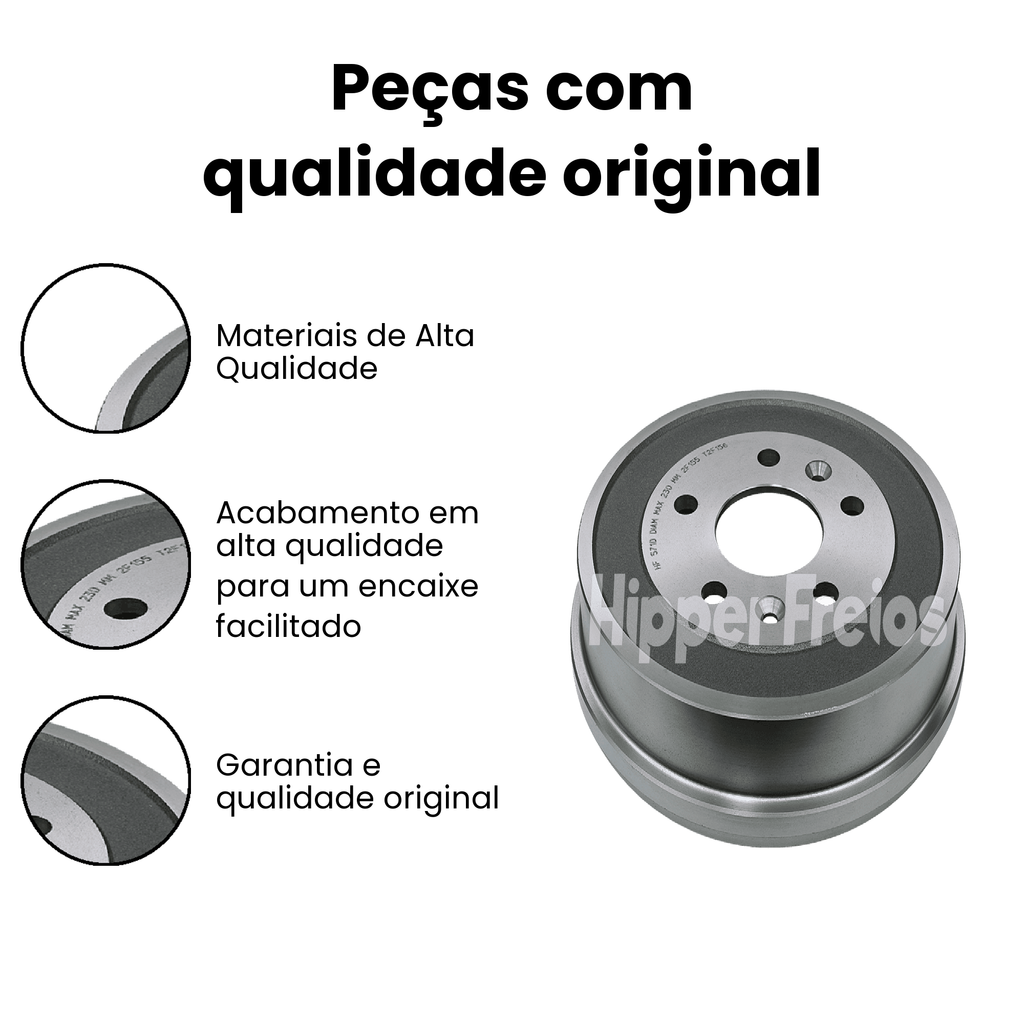 Par Tambor Freio Tras Renault Captur 1.3 1.6 2.0 16V Flex 2017 2 - Imagem 3