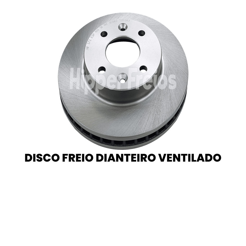 Par Disco Freio Diant Ventilado Renault Clio Kangoo Logan Sander - Imagem 2