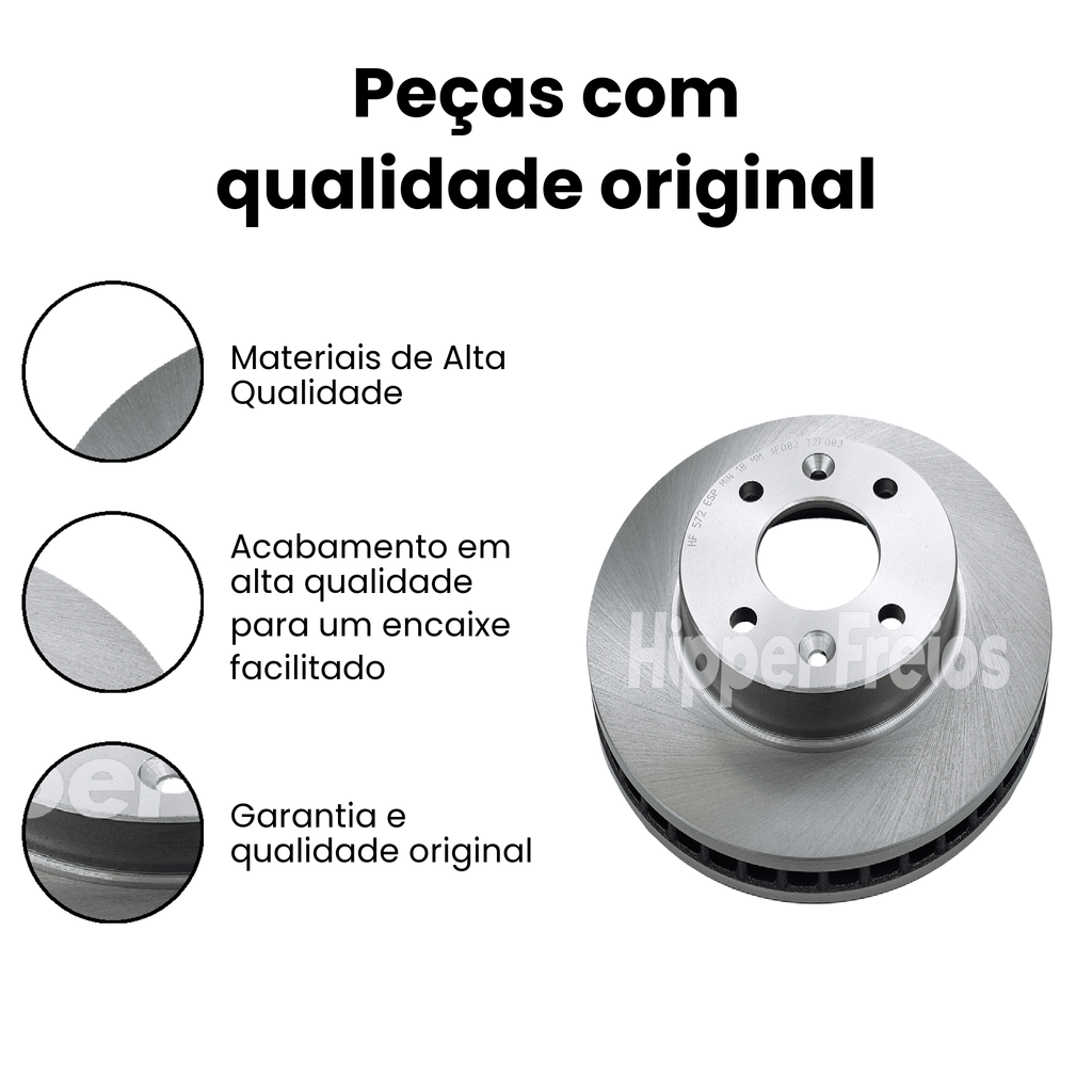 Par Disco Freio Diant Ventilado Renault Clio Kangoo Logan Sander - Imagem 3