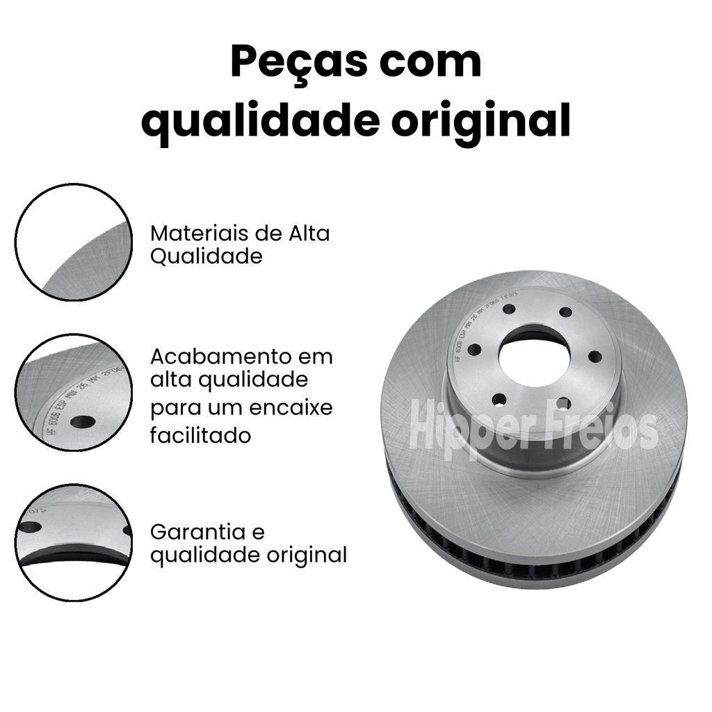 Par Disco Freio Diant Ventilado Nissan Frontier 2.3 2.5 2.8 Bi-T - Imagem 3