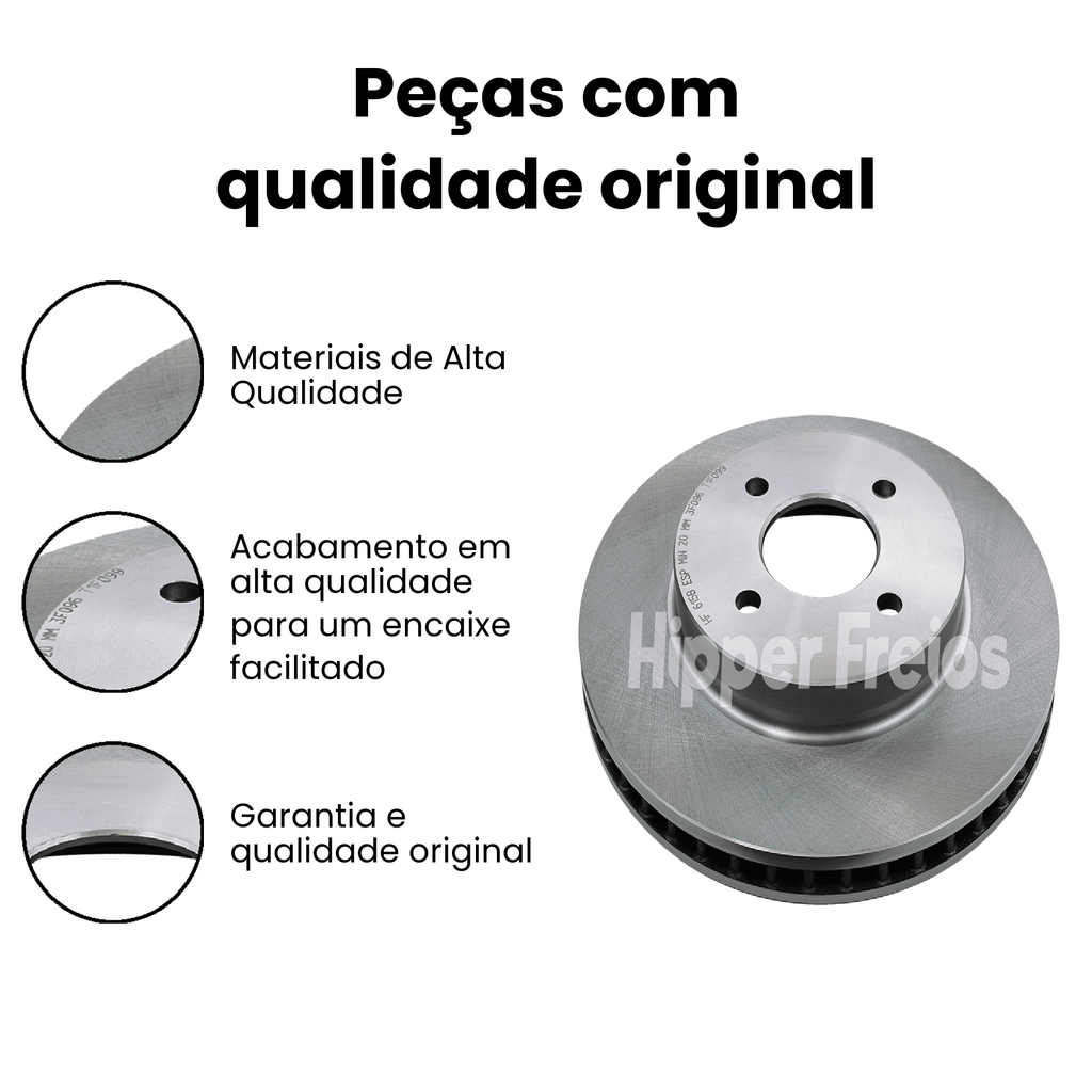 Par Disco Freio Diant Ventilado Nissan Versa 1.0 12V 2016 2017 2 - Imagem 3