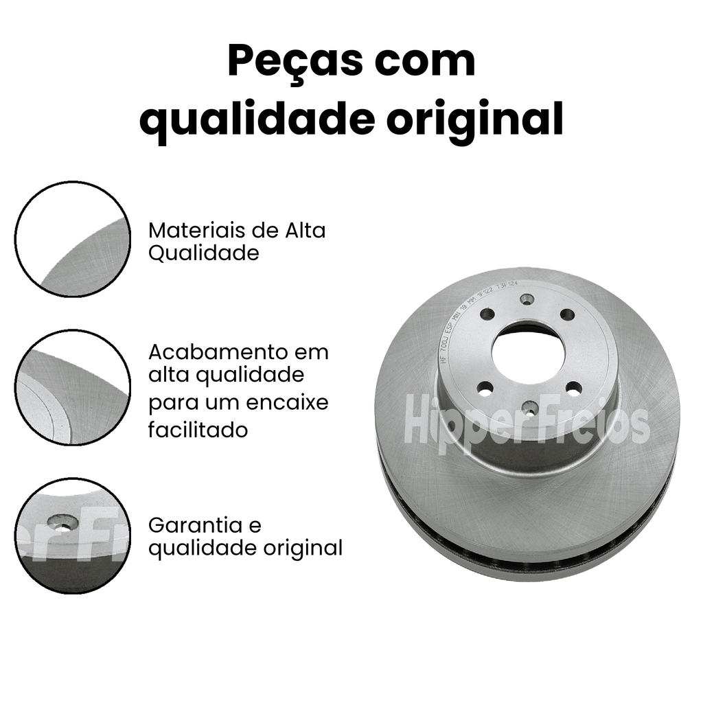 Par Disco Freio Diant Ventilado Honda City Fit 2004-2024 1.4 1.5 - Imagem 3