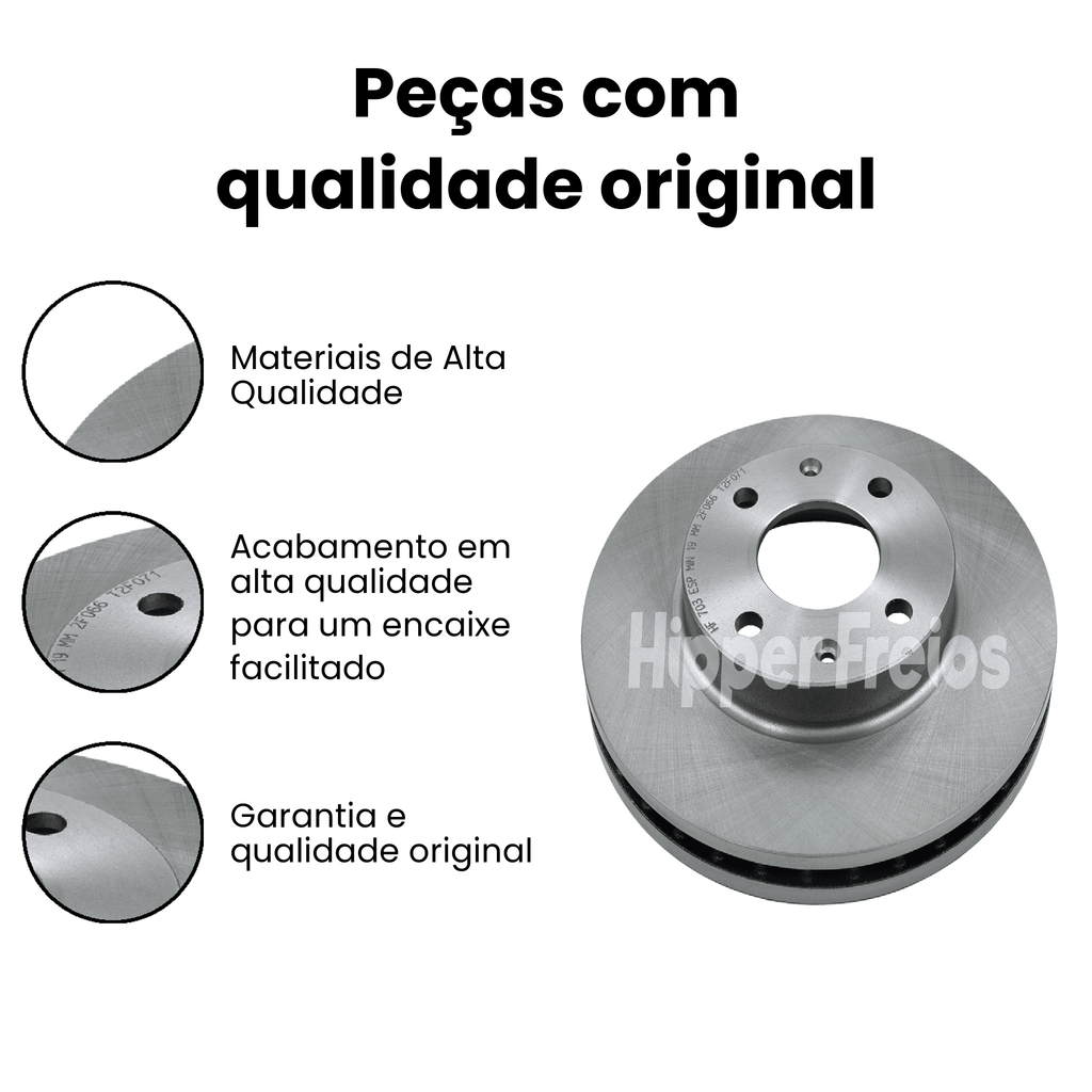 Par Disco Freio Diant Ventilado Honda Fit 1.4 1.5 Flex 2004-2021 - Imagem 3