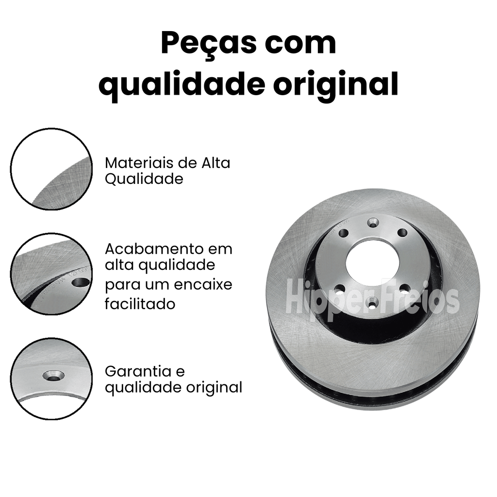 Par Disco Freio Diant Ventilado Peugeot 206 207 208 307 308 2008 - Imagem 3
