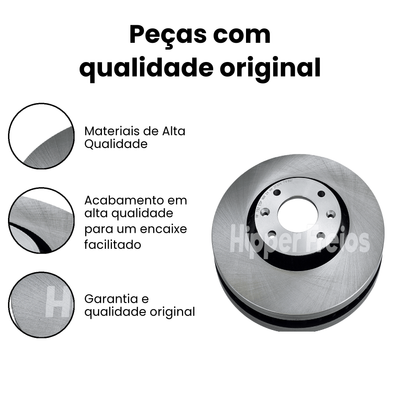 Par Disco Freio Diant. Ventilado Peugeot 3008 308 408 1.6 Turbo - Imagem 3