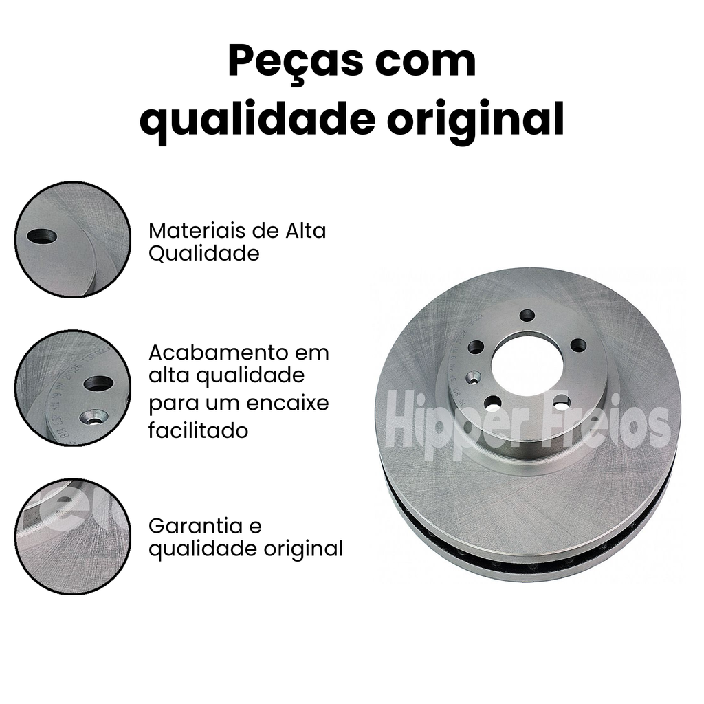 Par Disco Freio Diant Ventilado Volkswagen CrossFox SpaceFox Fox - Imagem 3