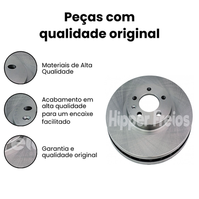 Par Disco Freio Diant Ventilado Volkswagen CrossFox SpaceFox Fox - Imagem 3