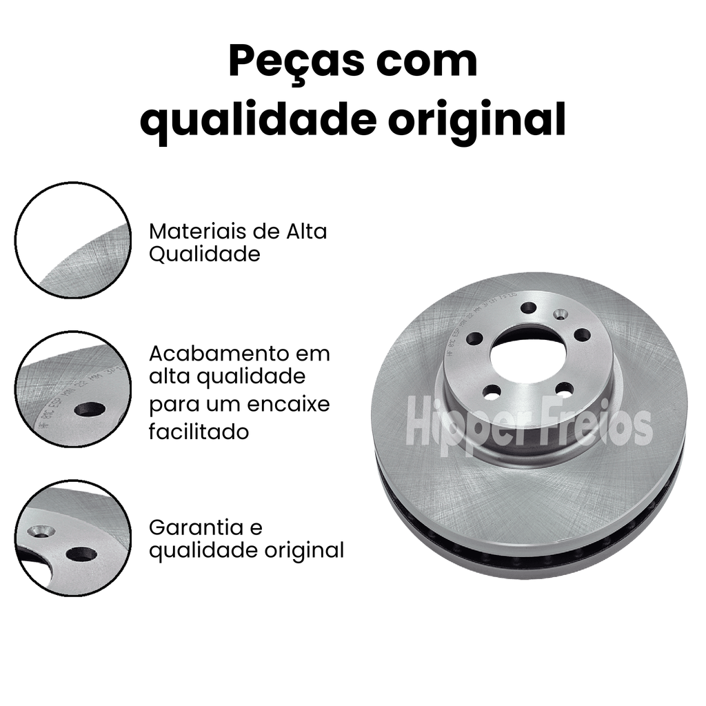 Par Disco Freio Diant Ventilado VW Nivus Polo T-Cross Virtus 1.0 - Imagem 3