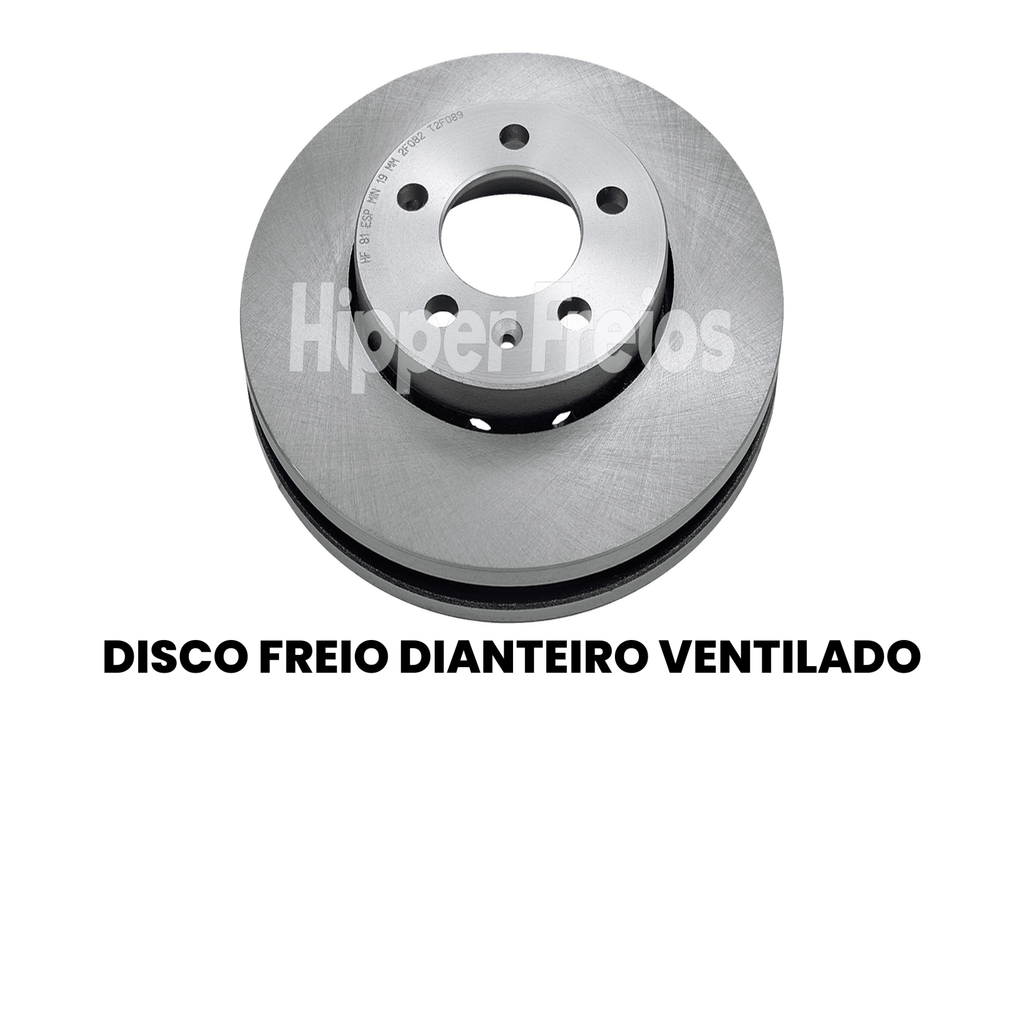 Par Disco Freio Diant Ventilado Audi A3 1.6 3p 5p 1999 a 2007 - Imagem 2