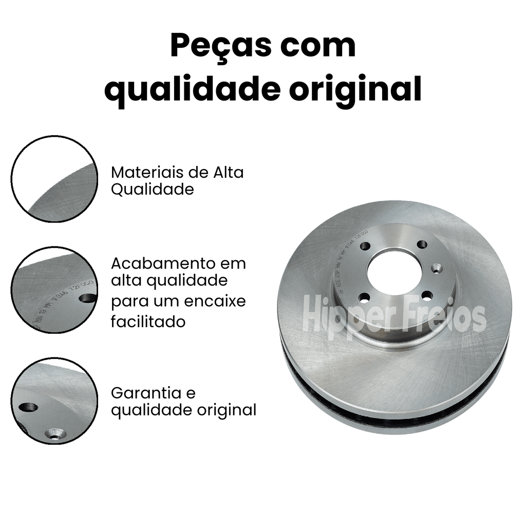 Par Disco Freio Diant Ventilado Volkswagen Voyage 1.0 1.6 2009-2 - Imagem 3