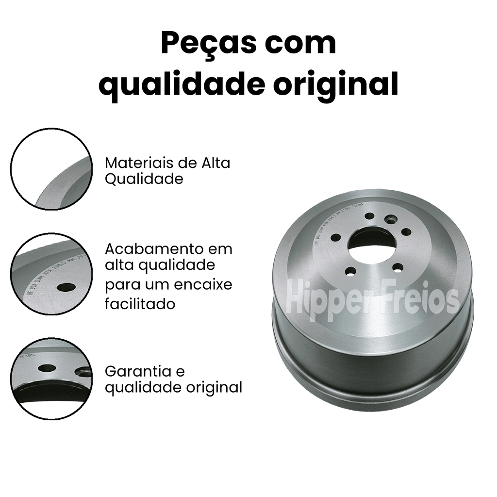 Tambor Freio Tras Volkswagen Amarok 2.0 TDI 4x2 4x4 2011 a 2 - Imagem 3