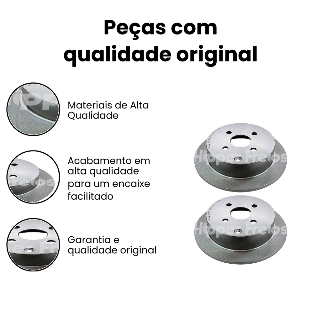 Disco de Freio Traseiro Sólido Corolla - HF 502 - Imagem 3