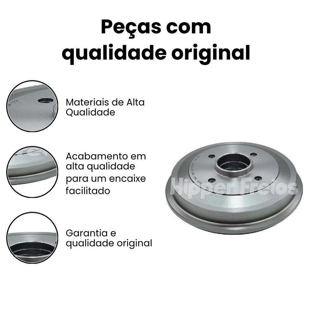 Tambor de Freio Traseiro C3 207 - Hipper Freios HF 733 - Imagem 3
