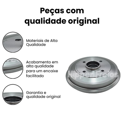 Tambor de Freio Traseiro C3 207 - Hipper Freios HF 733 - Imagem 3