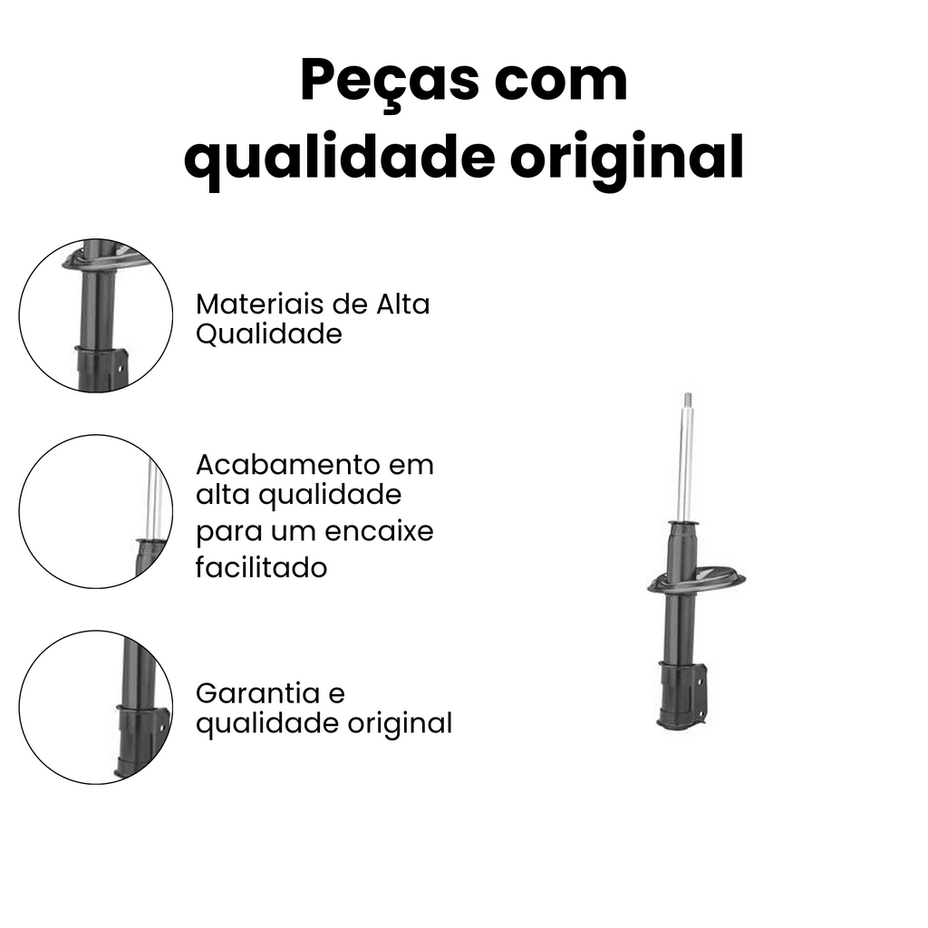 AMORTECEDOR SUSPENSÃO DIANTEIRO DIREITO / ESQUERDO SEM ABS FIAT HG-33004 - Imagem 3