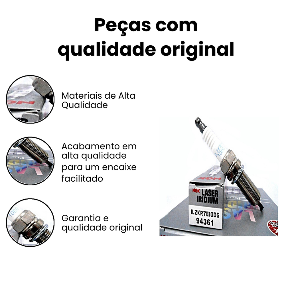 Vela de Ignição NGK ILZKR7E10DG 208 C3 - Imagem 3