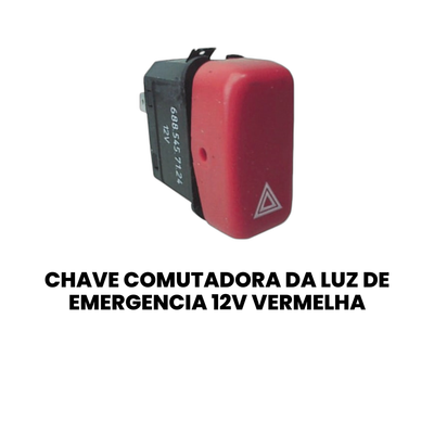 Chave Comutadora Luz Emergência 12V Vermelha - O O - Imagem 2