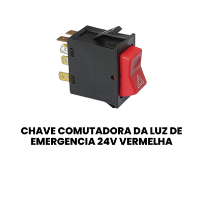 Chave Comutadora Luz Emergência 24V Vermelha 12-170 16-200 - Imagem 2