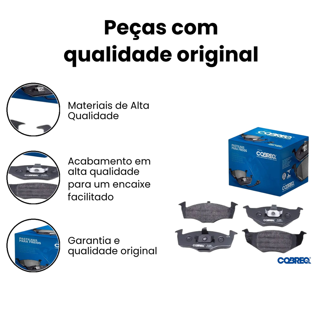 Pastilha de Freio Dianteiro COBREQ Fox Saveiro - Imagem 3