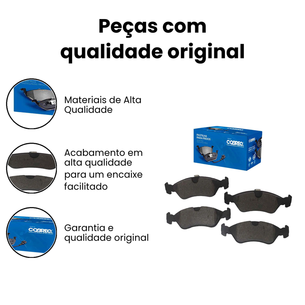 Pastilha de Freio Dianteiro COBREQ Omega Vectra - Imagem 3