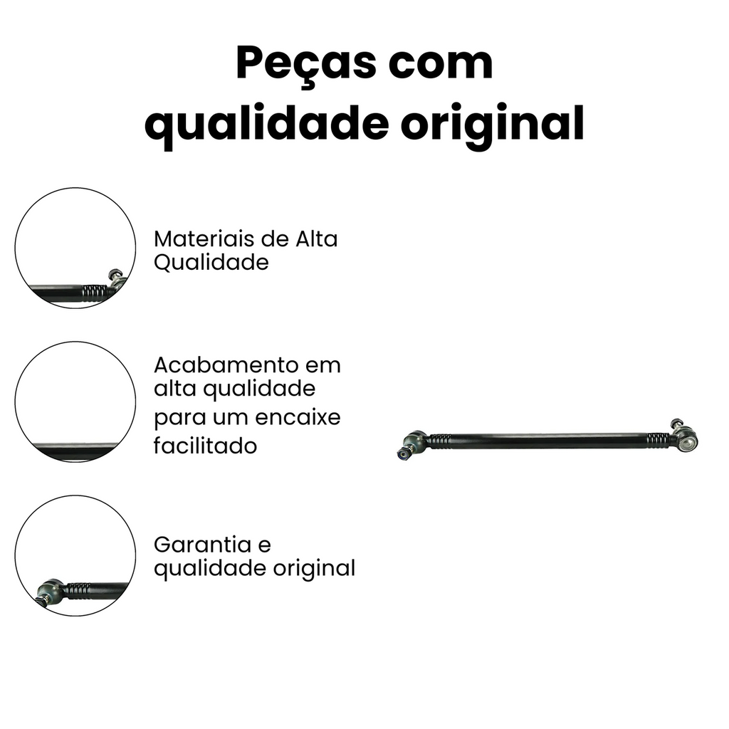 BARRA DIREÇÃO LATERAL DIANTEIRO DIREITO E ESQUERDO MERCEDES BENZ N-5126 - Imagem 3