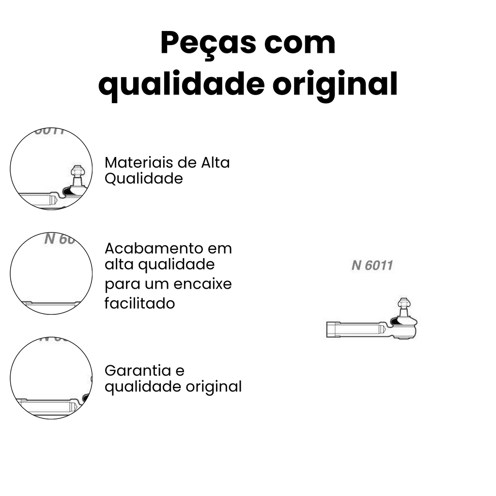 Terminal de Direção Dianteiro Direito/Esquerdo Fiorino Uno - Imagem 3