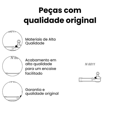 Terminal de Direção Dianteiro Direito/Esquerdo Fiorino Uno - Imagem 3