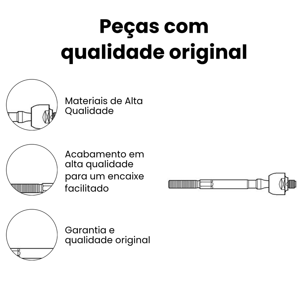Terminal Axial Direito/Esquerdo para VW Voyage - Imagem 3
