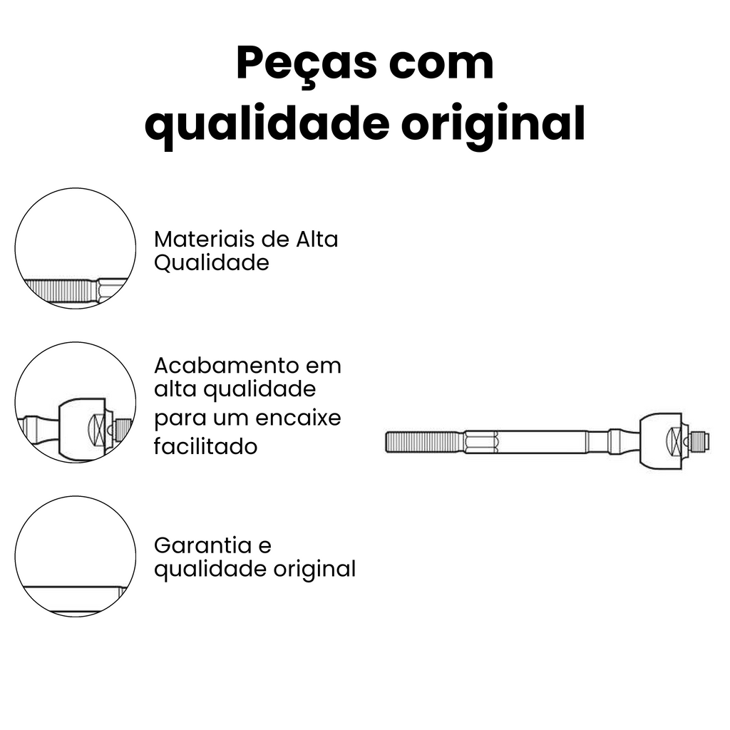 Terminal Axial Direito Esquerdo Fiat Siena Palio - Imagem 3