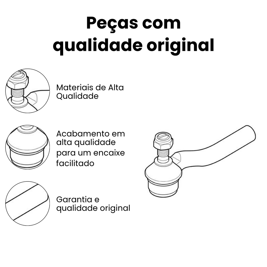 Terminal Direção Dianteiro Direito Fiat Idea Strada - Imagem 3
