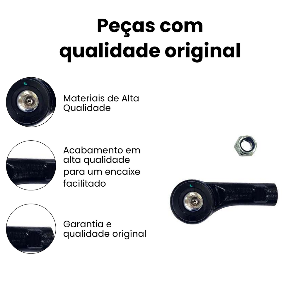 Terminal Direção Dianteiro Direito Amarok Porsche - Imagem 3