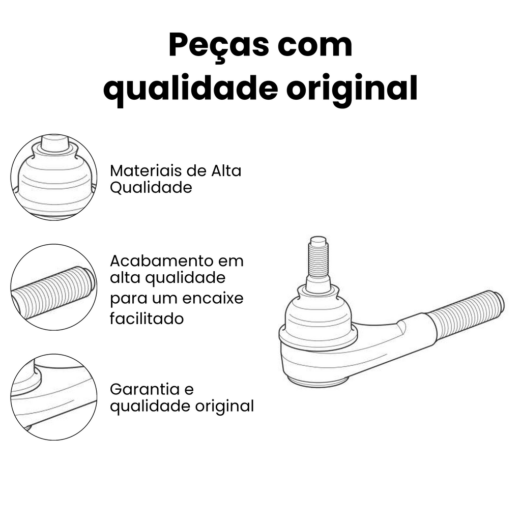 Terminal de Direção Dianteiro Direito Peugeot 207 307 - Imagem 3