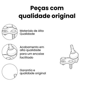 Pivô Suspensão Dianteiro Esquerdo Inferior Honda Civic - Imagem 3