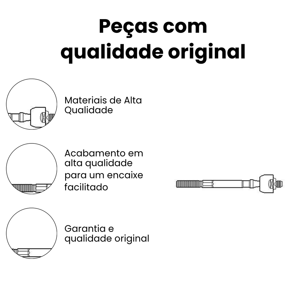 Terminal Axial Direito/Esquerdo Citroen Peugeot - Imagem 3