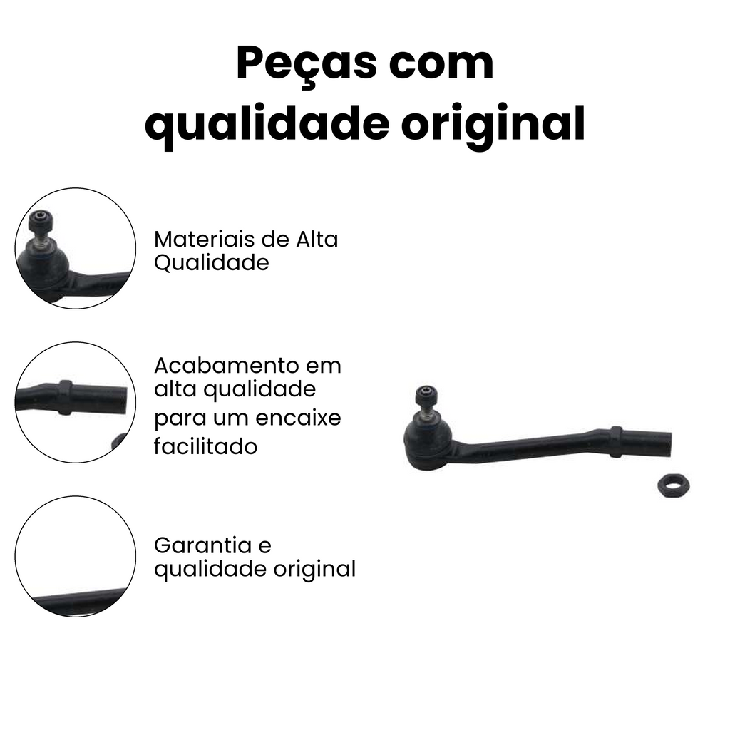 Terminal de Direção Dianteiro Direito Citroen C3 Peugeot 208 - Imagem 3