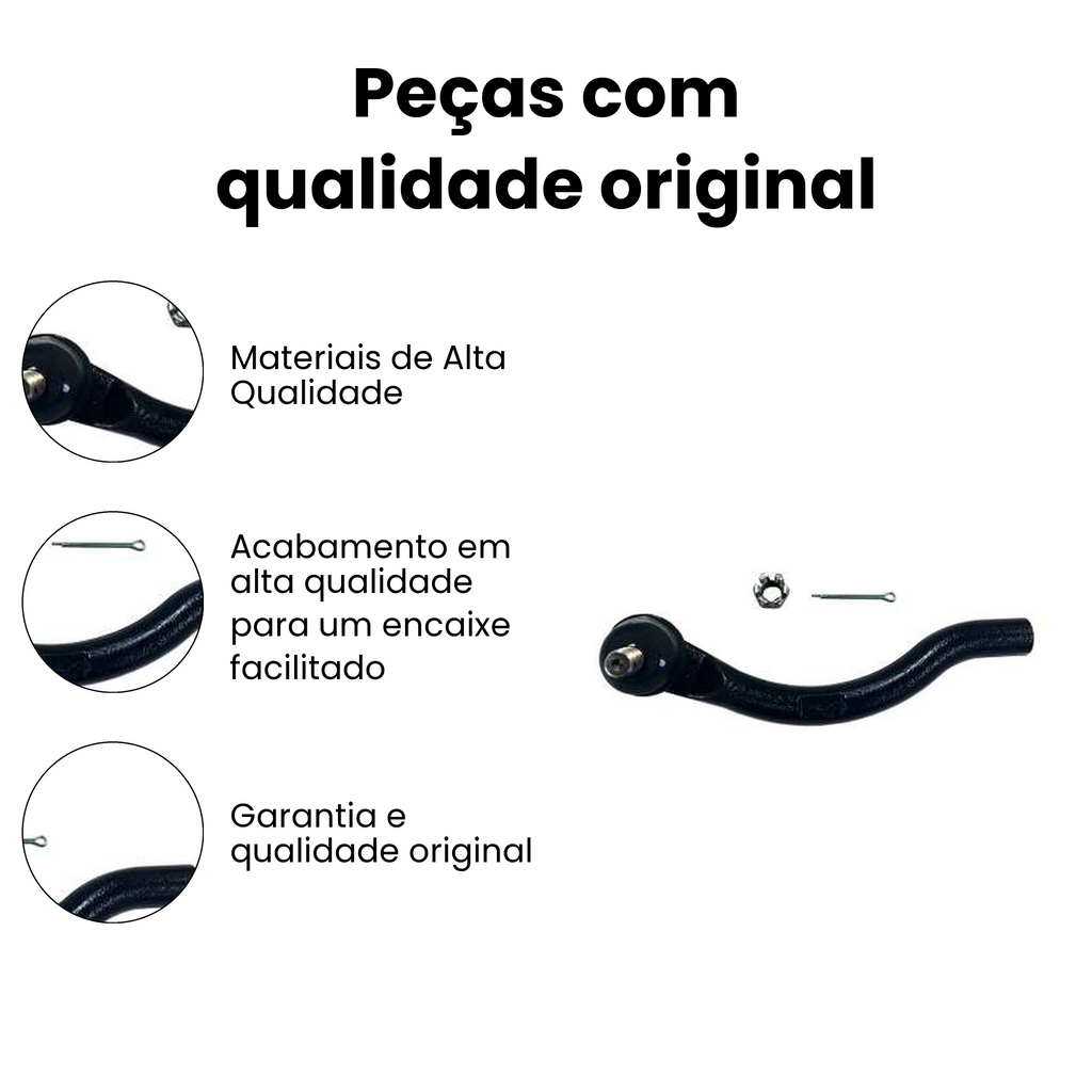 Terminal Direção Dianteiro Direito Honda Civic - Imagem 3